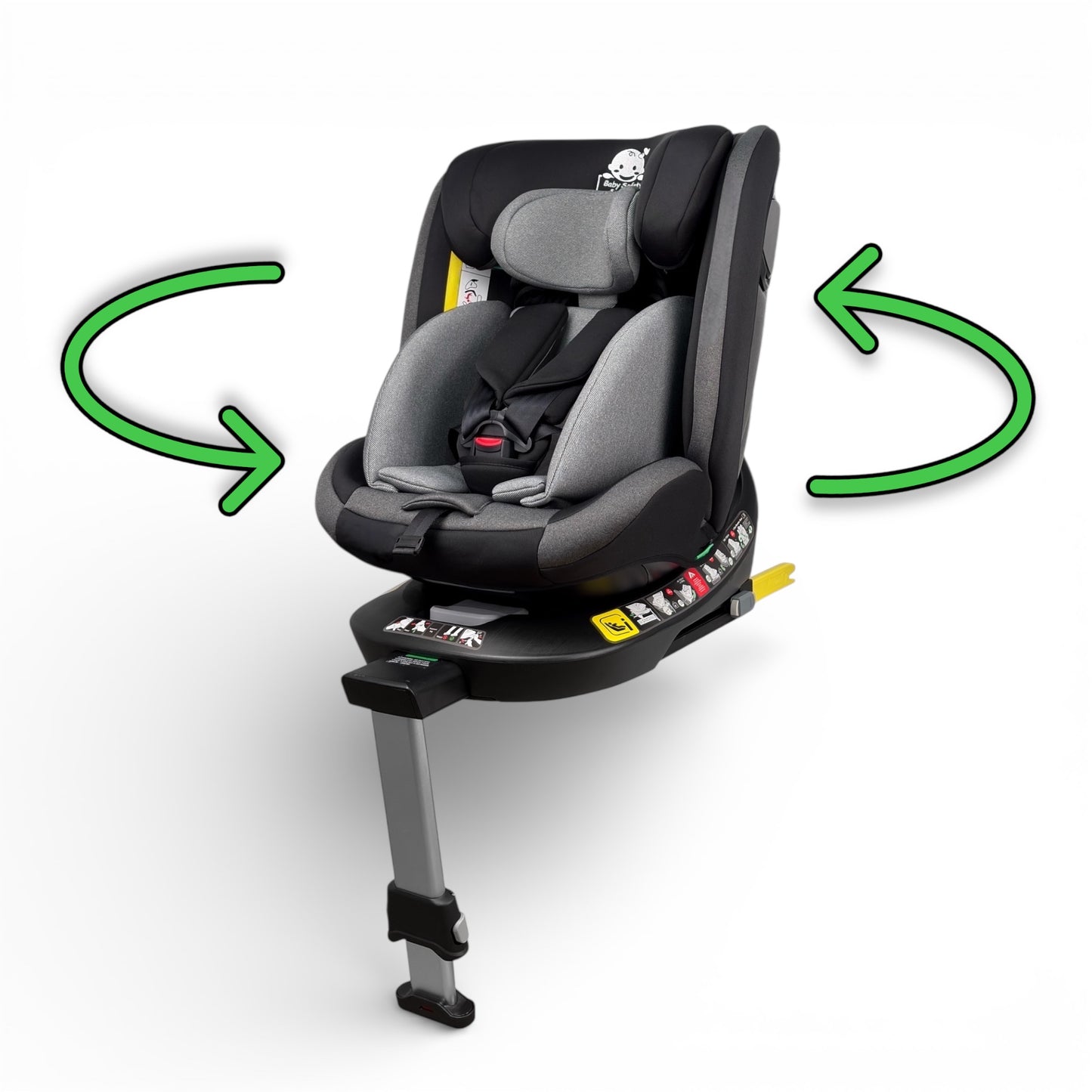 Bilbarnstol roterande 40-150 cm bakatvand framatvand