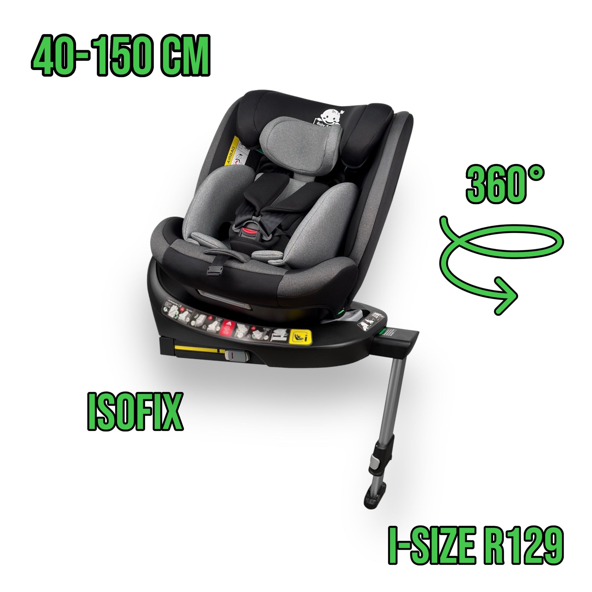 Bilbarnstol roterande med isofix i-size r129